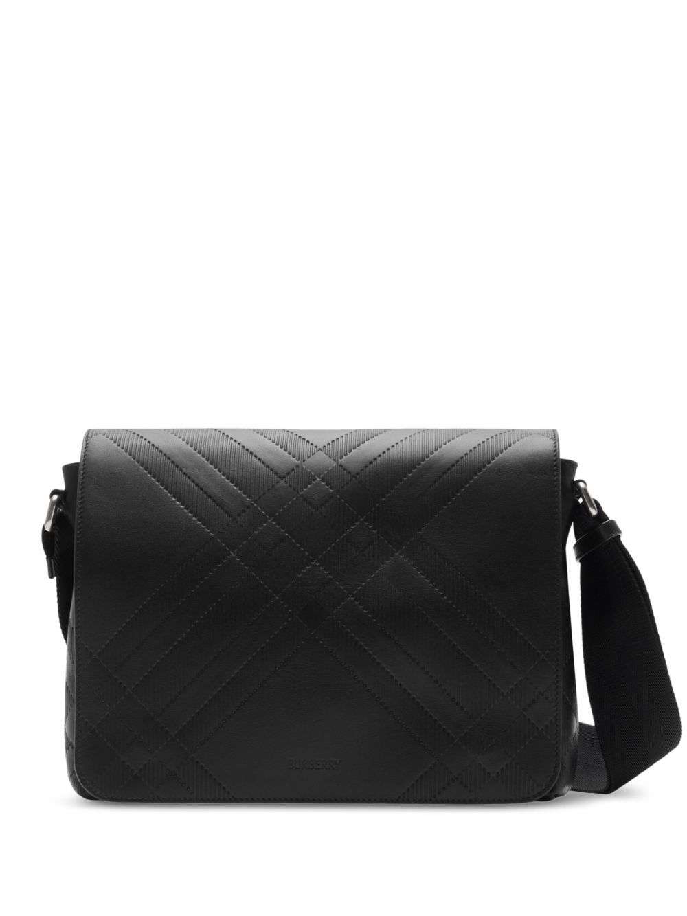 Burberry Check 邮差包 - 黑色