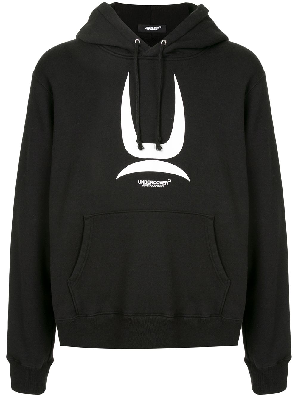 Undercover logo印花连帽衫 - 黑色