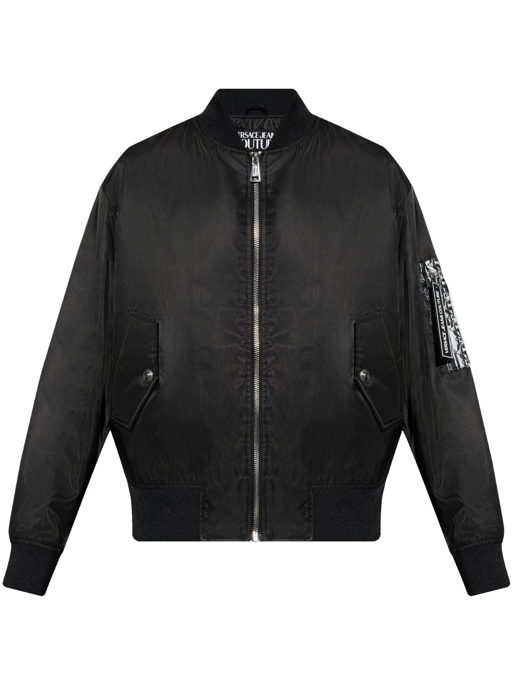 Versace Jeans Couture 条纹飞行员夹克 - 黑色