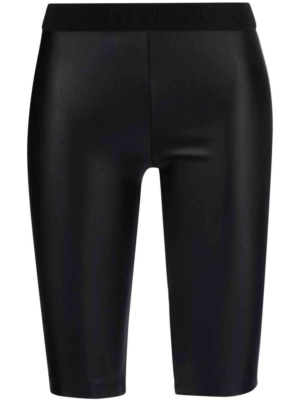Versace Jeans Couture logo裤腰骑行短裤 - 黑色