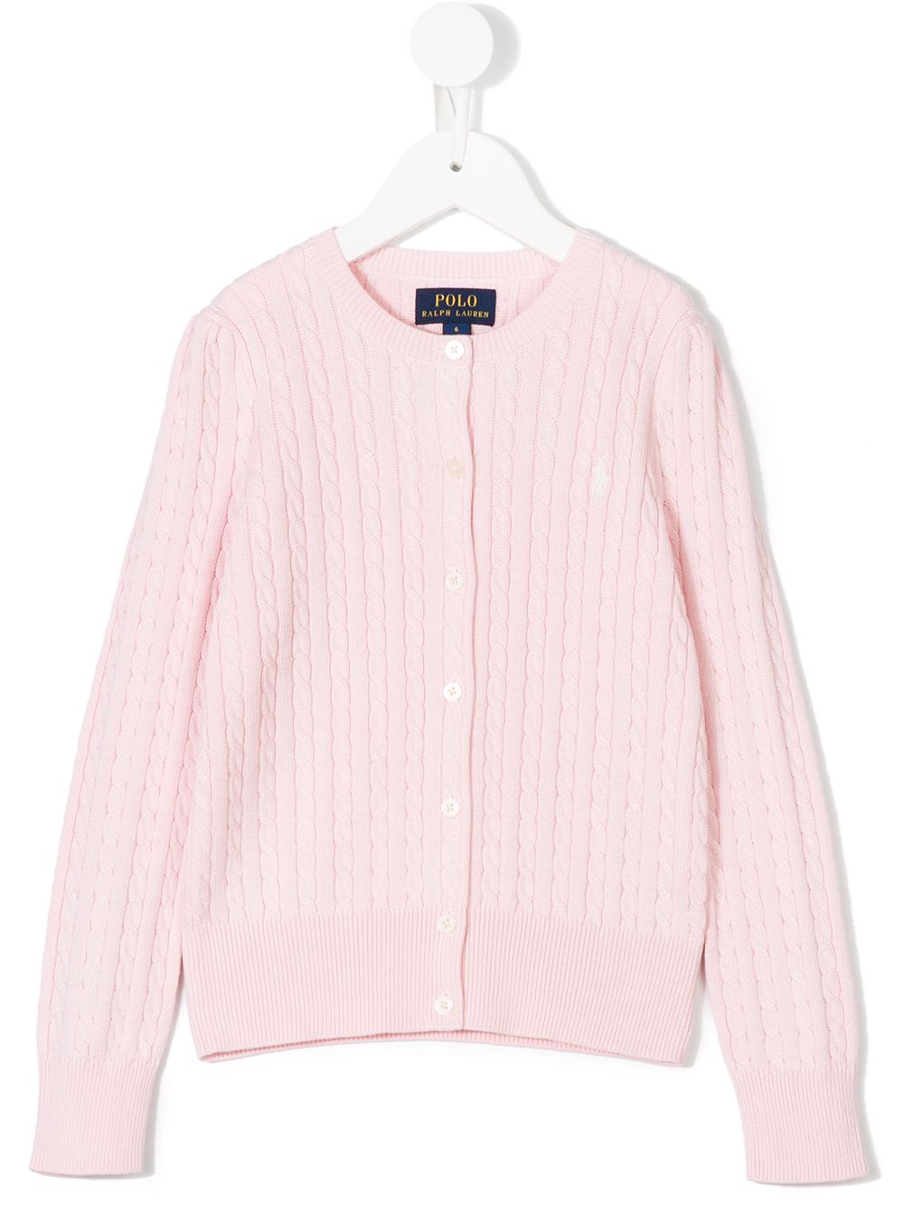 POLO RALPH LAUREN KIDS 粗织开衫 - 粉色