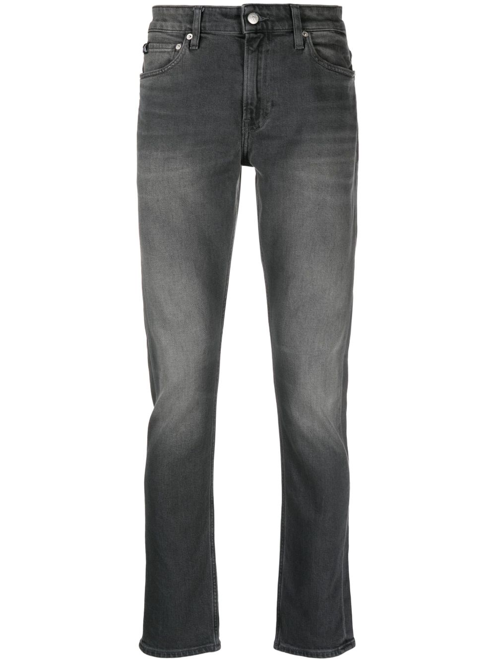 Calvin Klein Jeans 褪色效果低腰修身牛仔裤 - 灰色