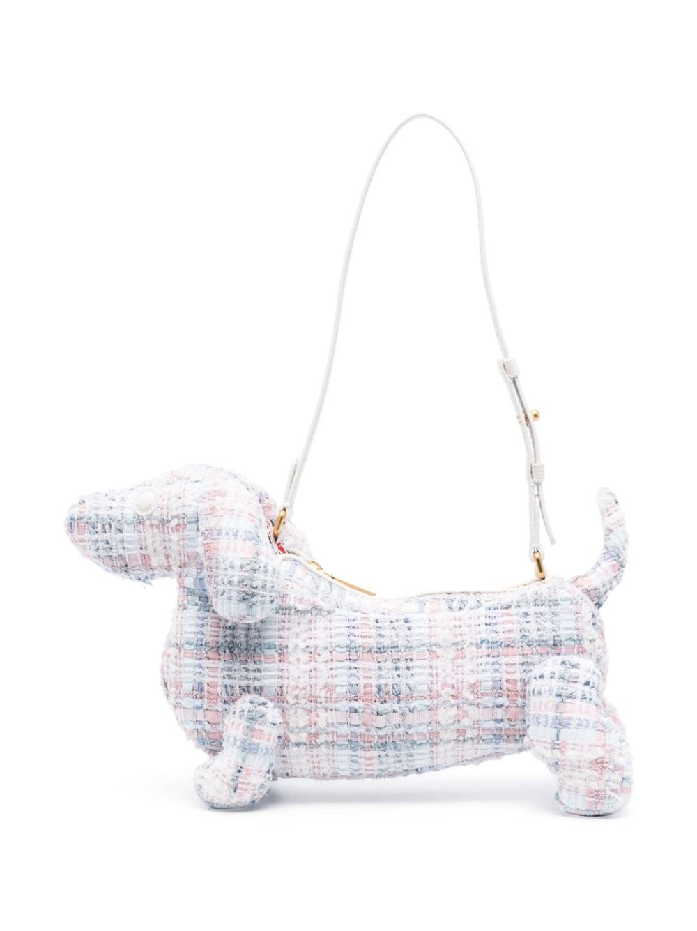 Thom Browne Hector 粗花呢单肩包 - 白色