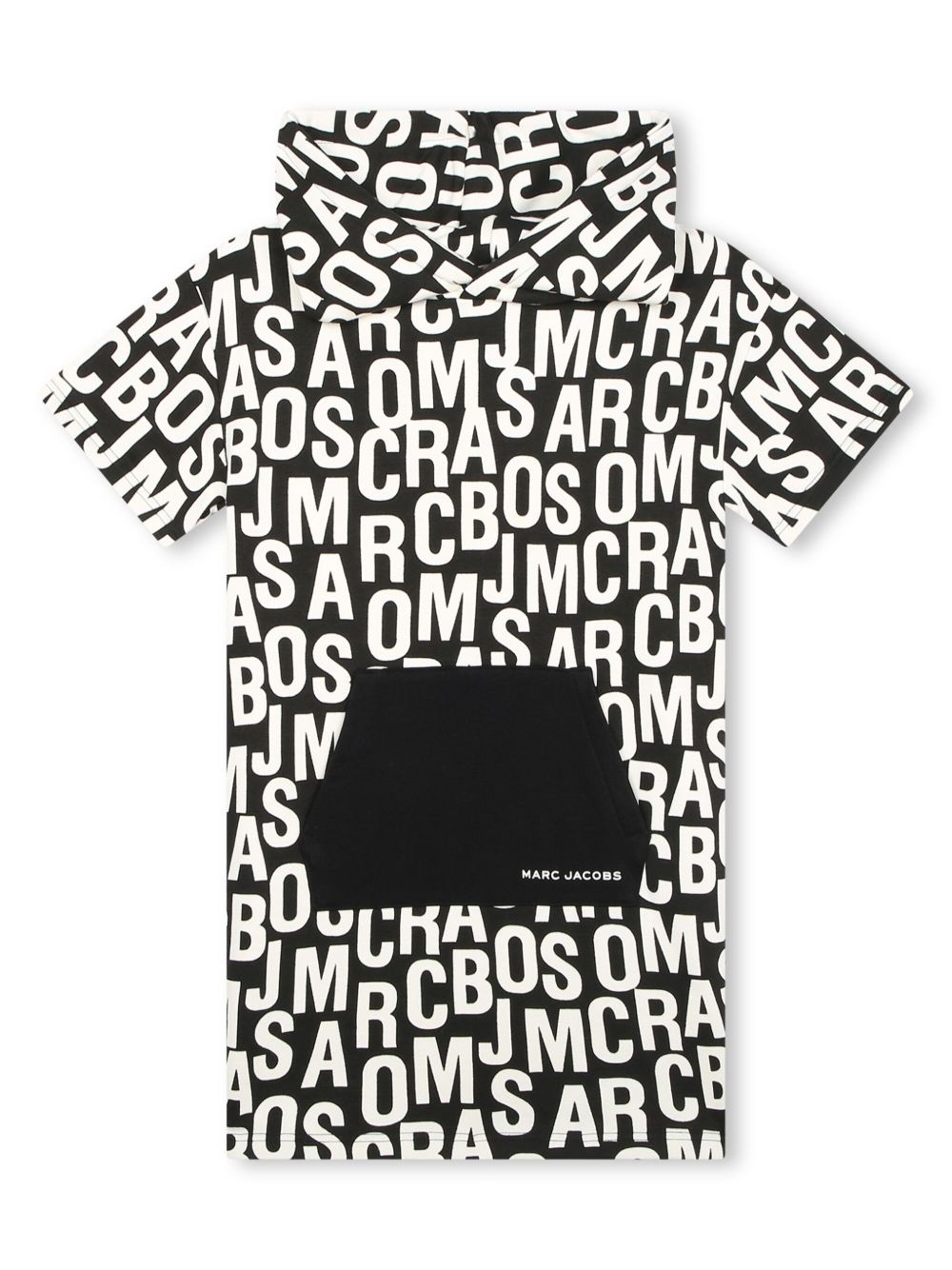 Marc Jacobs Kids logo印花棉混纺连衣裙 - 黑色