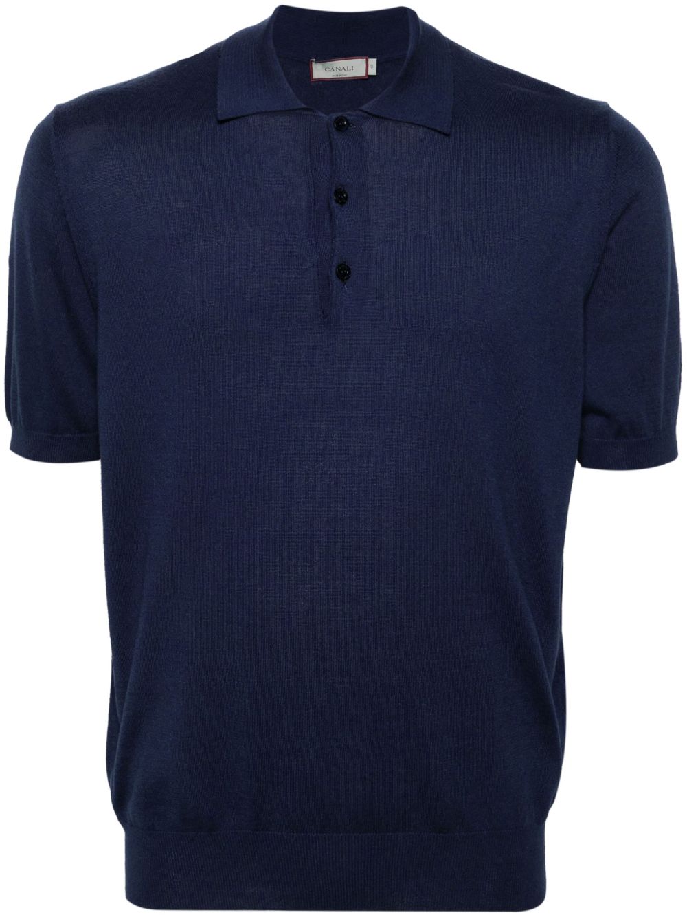 Canali 棉混纺针织polo衫 - 蓝色