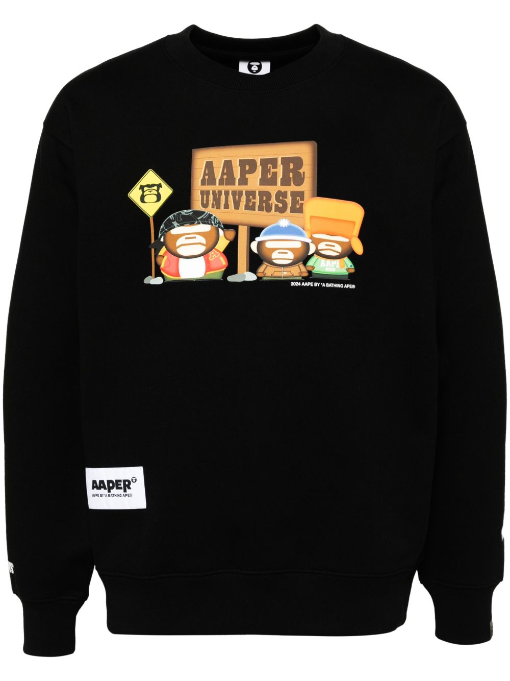 AAPE BY *A BATHING APE® AAPER 圆领卫衣 - 黑色