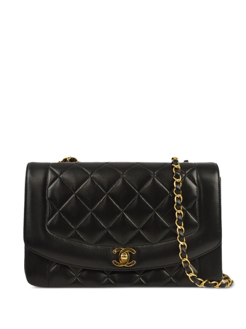CHANEL Pre-Owned Diana 中号单肩包（1992年典藏款） - 黑色