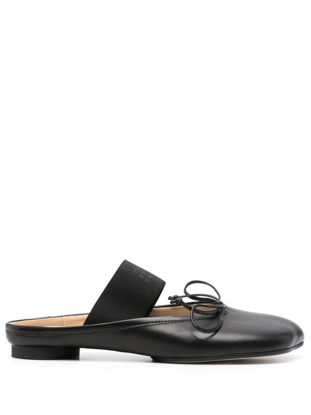 MM6 Maison Margiela Anatomic 数字饰带芭蕾平底鞋 - 黑色