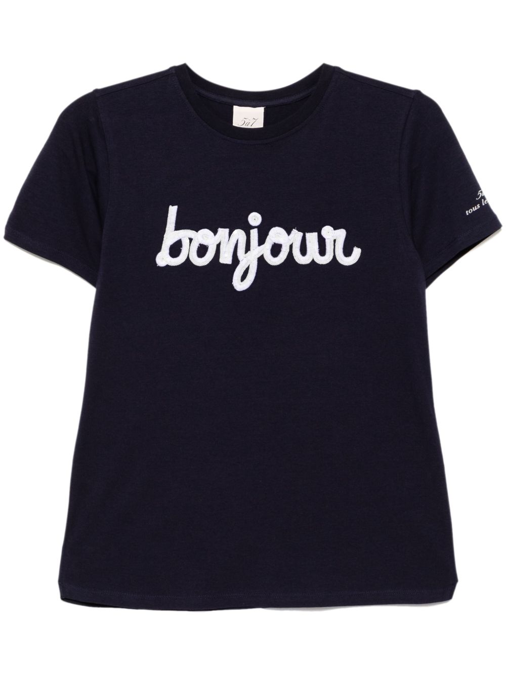 Cinq A Sept Bonjour 亮片T恤 - 蓝色