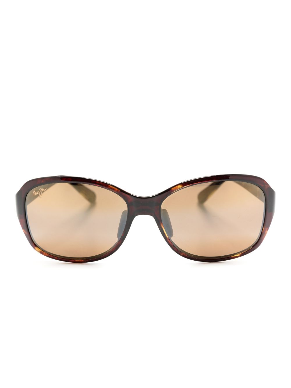 Maui Jim 玳瑁纹长方形镜框太阳眼镜 - 褐色