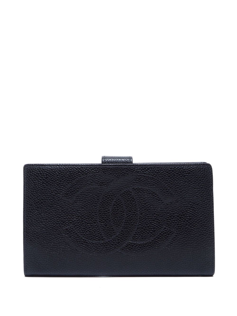 CHANEL Pre-Owned CC 皮质钱包（1990年代典藏款） - 黑色