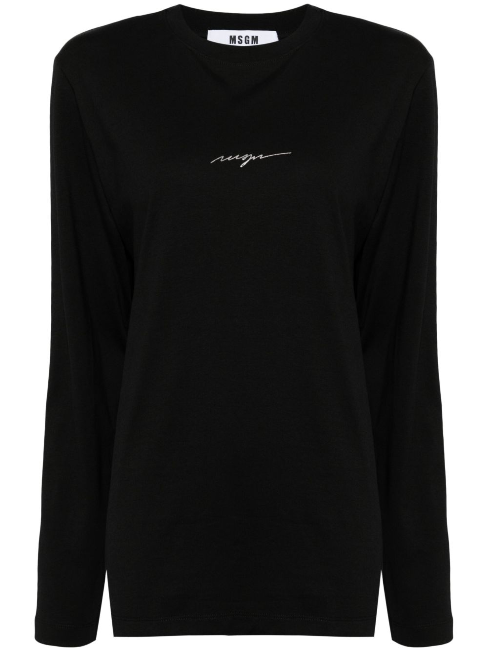 MSGM logo印花棉T恤 - 黑色