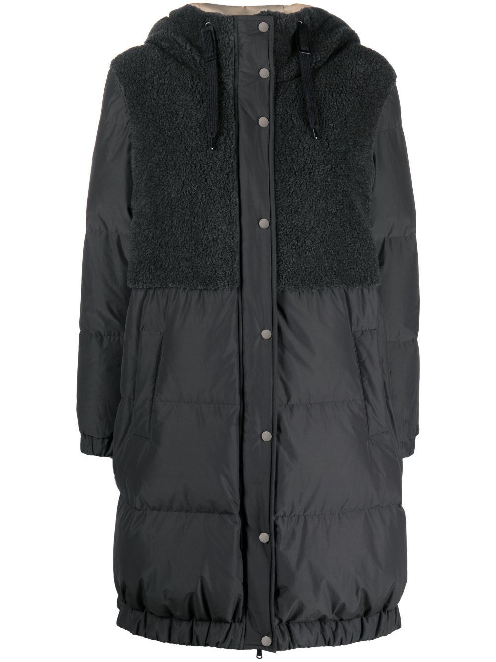 Brunello Cucinelli 人造皮草超大款夹克 - 灰色