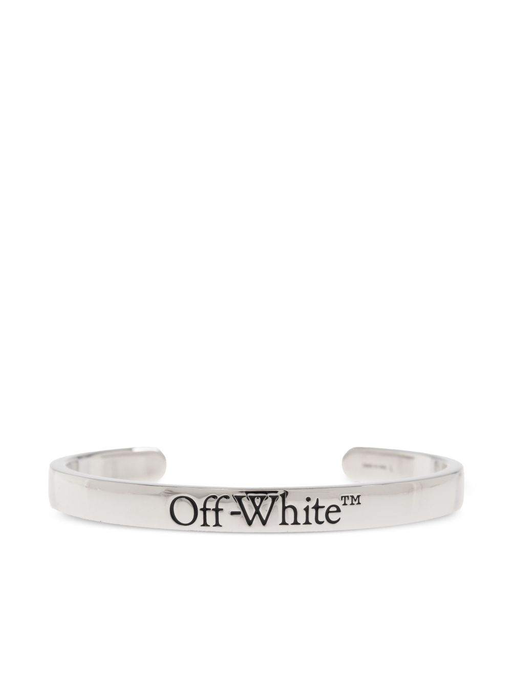 Off-White 雕刻手镯 - 银色