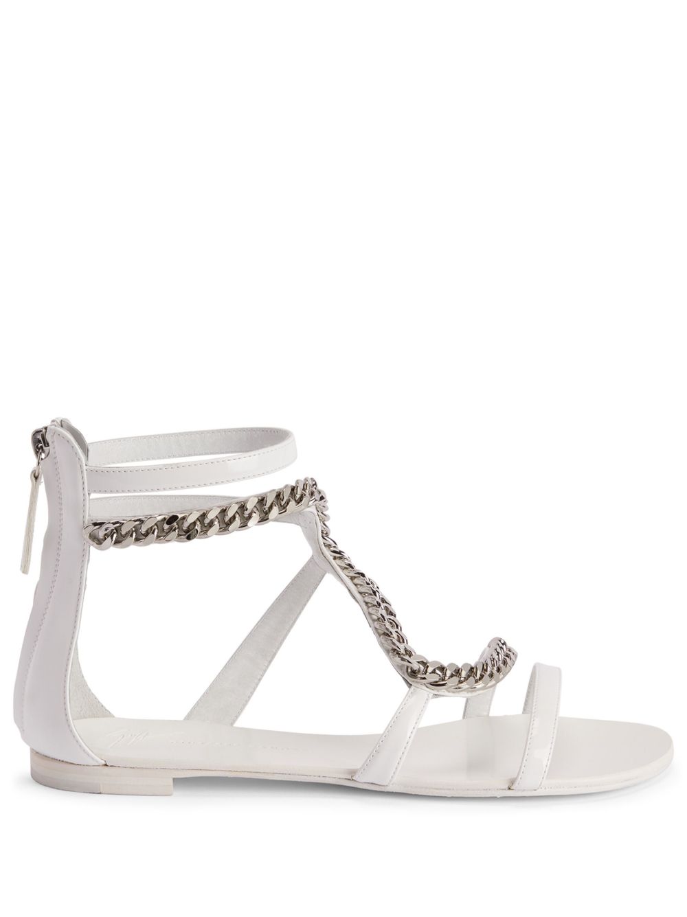 Giuseppe Zanotti Samantha 锁链细节皮质凉鞋 - 白色