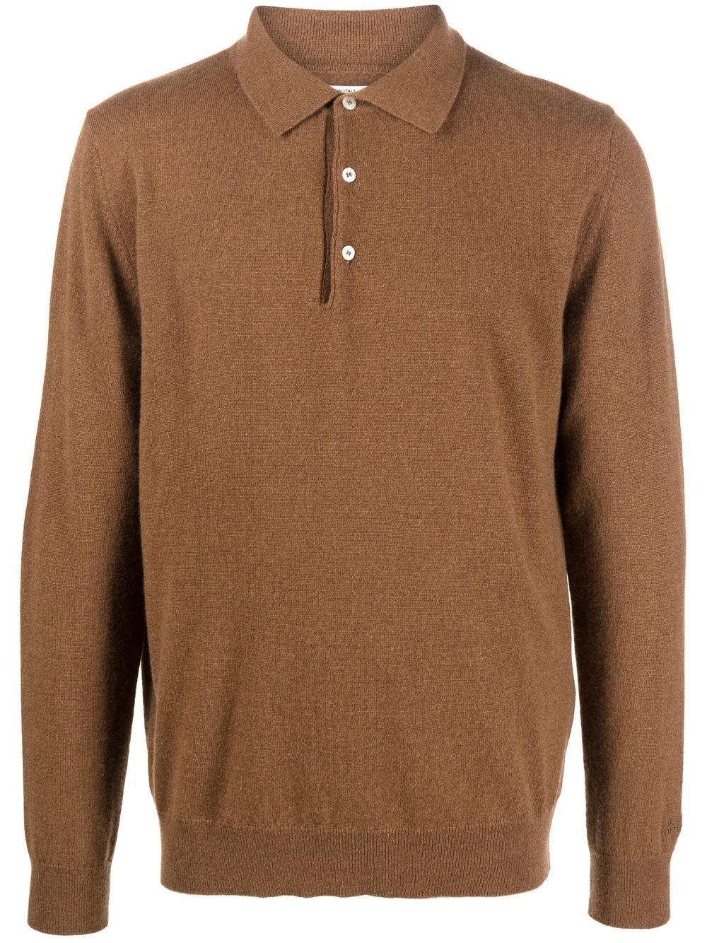 Woolrich Luxe 羊绒polo领毛衣 - 褐色