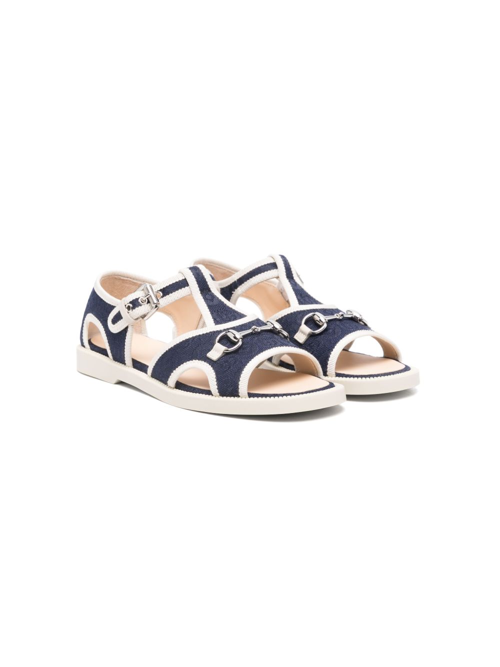 Gucci Kids 马衔扣细节凉鞋 - 蓝色