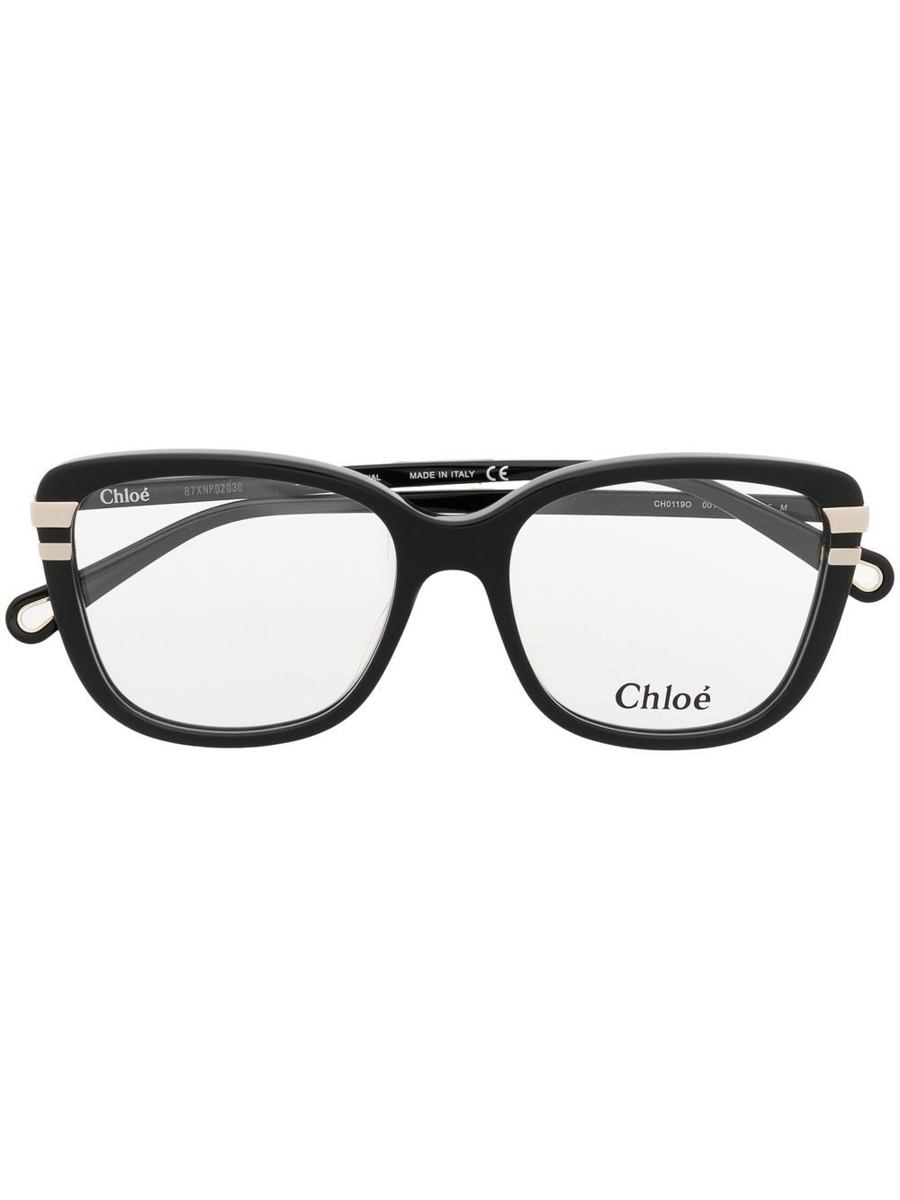 Chloé Eyewear 长方形框眼镜 - 黑色