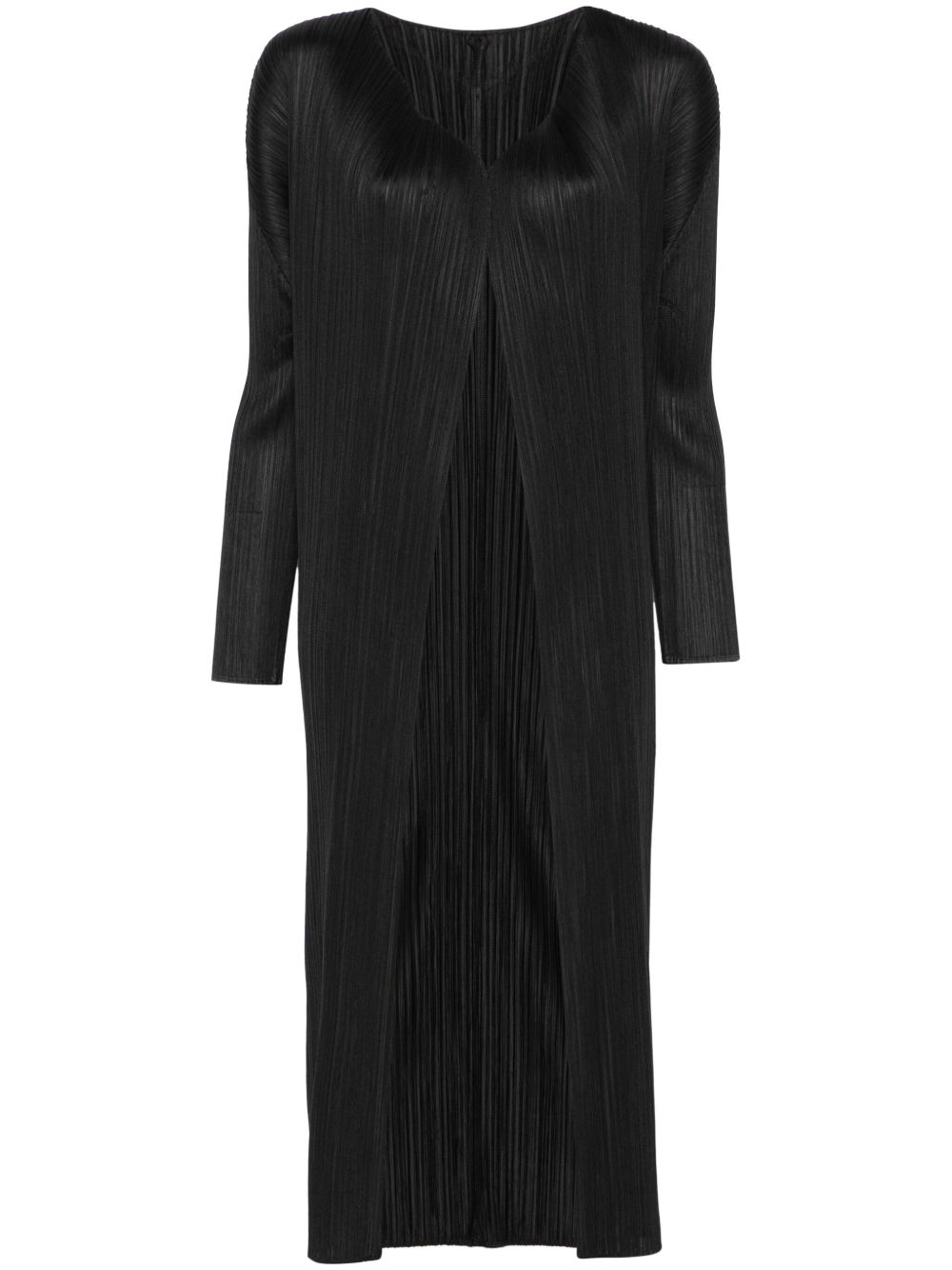 Pleats Please Issey Miyake 百褶大衣 - 黑色