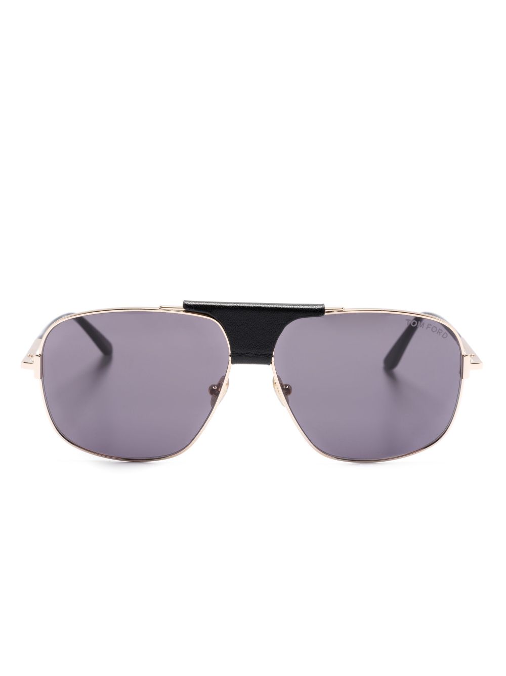 TOM FORD Eyewear Tex 飞行员镜框太阳眼镜 - 黑色