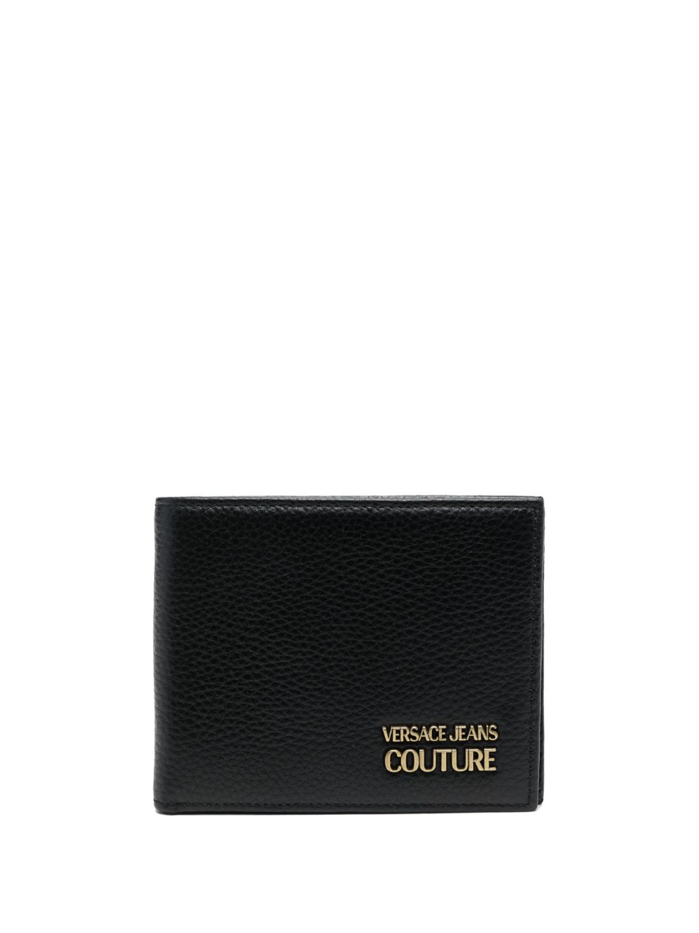 Versace Jeans Couture logo标牌皮质钱包 - 黑色