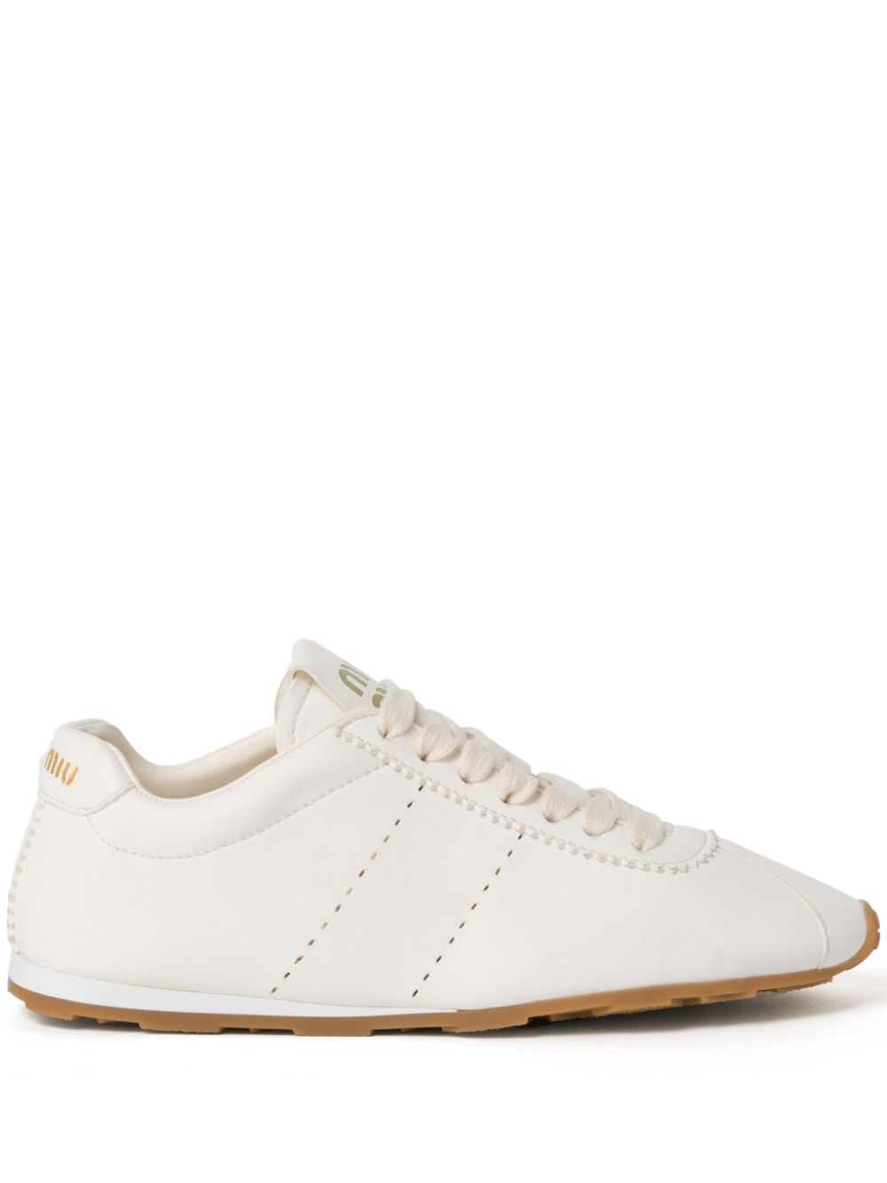 Miu Miu leather sneakers - 白色