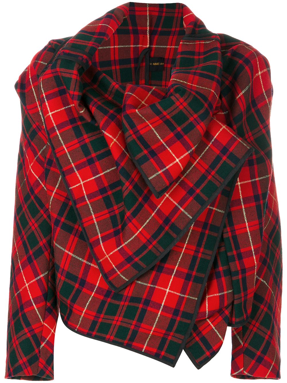 Comme Des Garçons Pre-Owned 古着不对称花呢格夹克 - 红色