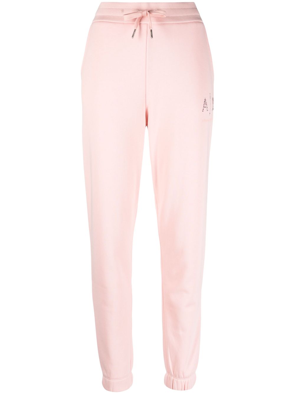 Armani Exchange logo印花运动裤 - 粉色