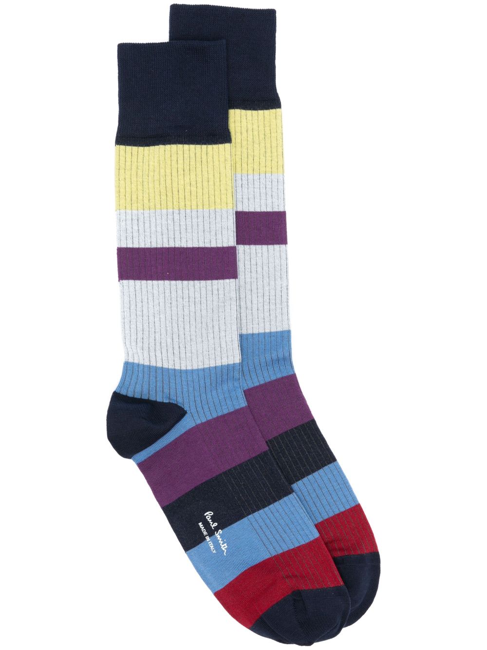 Paul Smith 条纹针织袜 - 蓝色