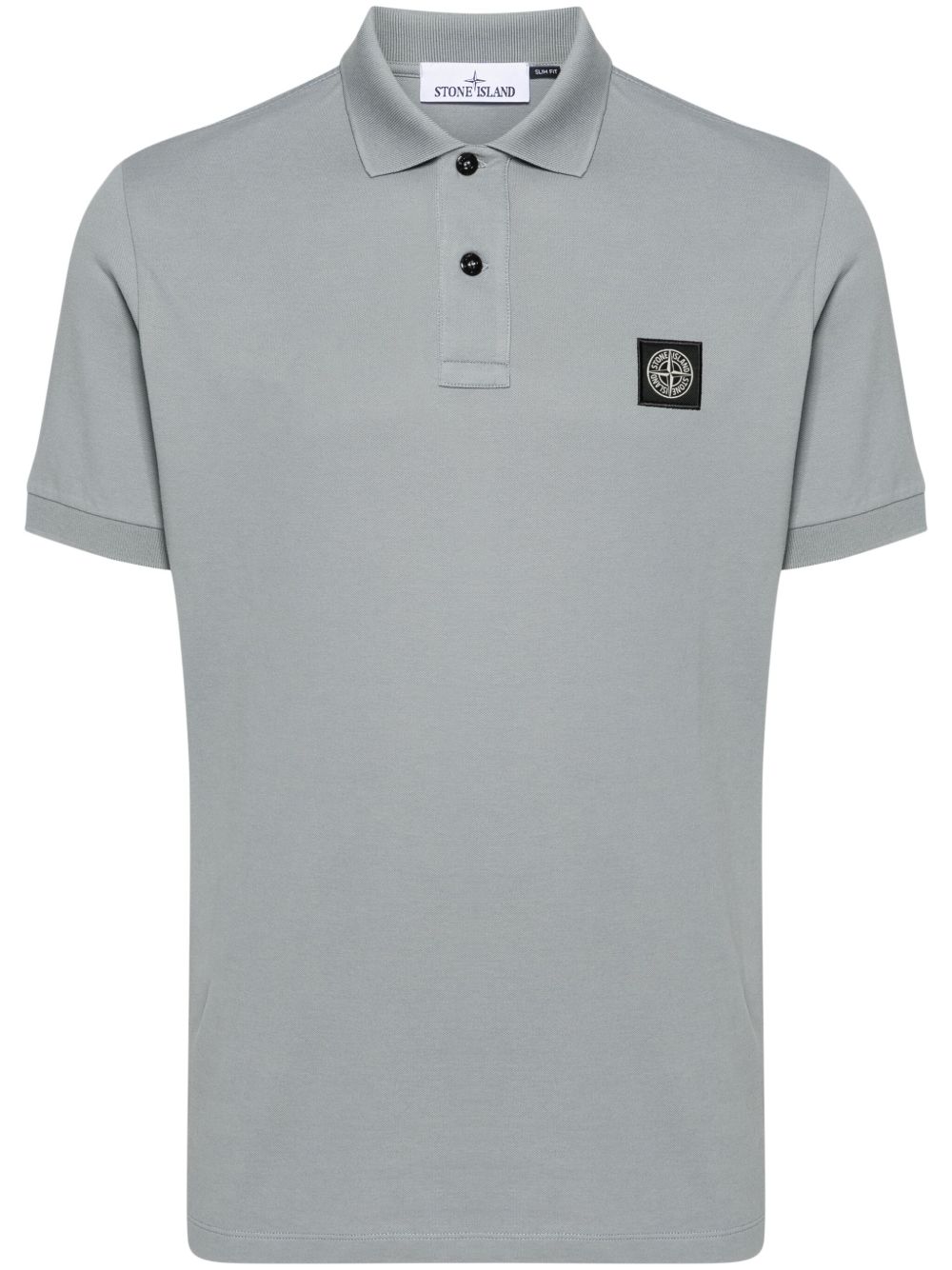 Stone Island 罗盘贴花珠地布polo衫 - 灰色