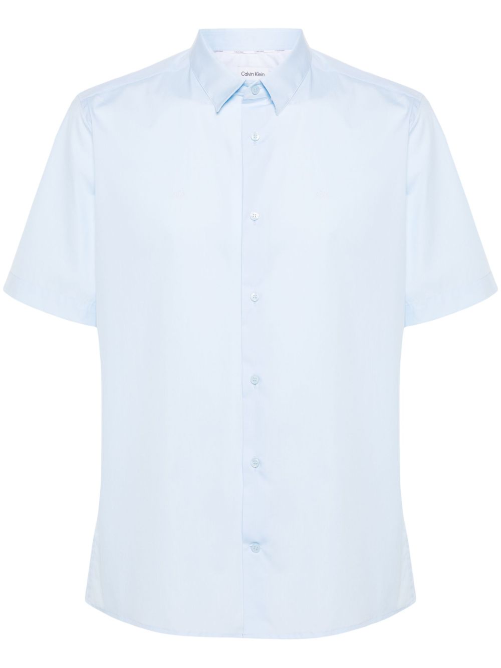 Calvin Klein 经典logo刺绣棉衬衫 - 蓝色