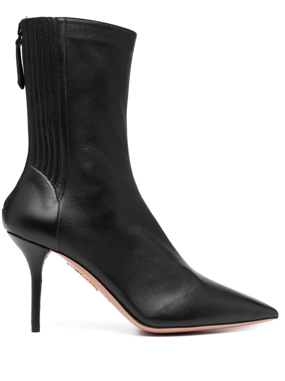 Aquazzura Saint Honore 85 皮质短靴 - 黑色