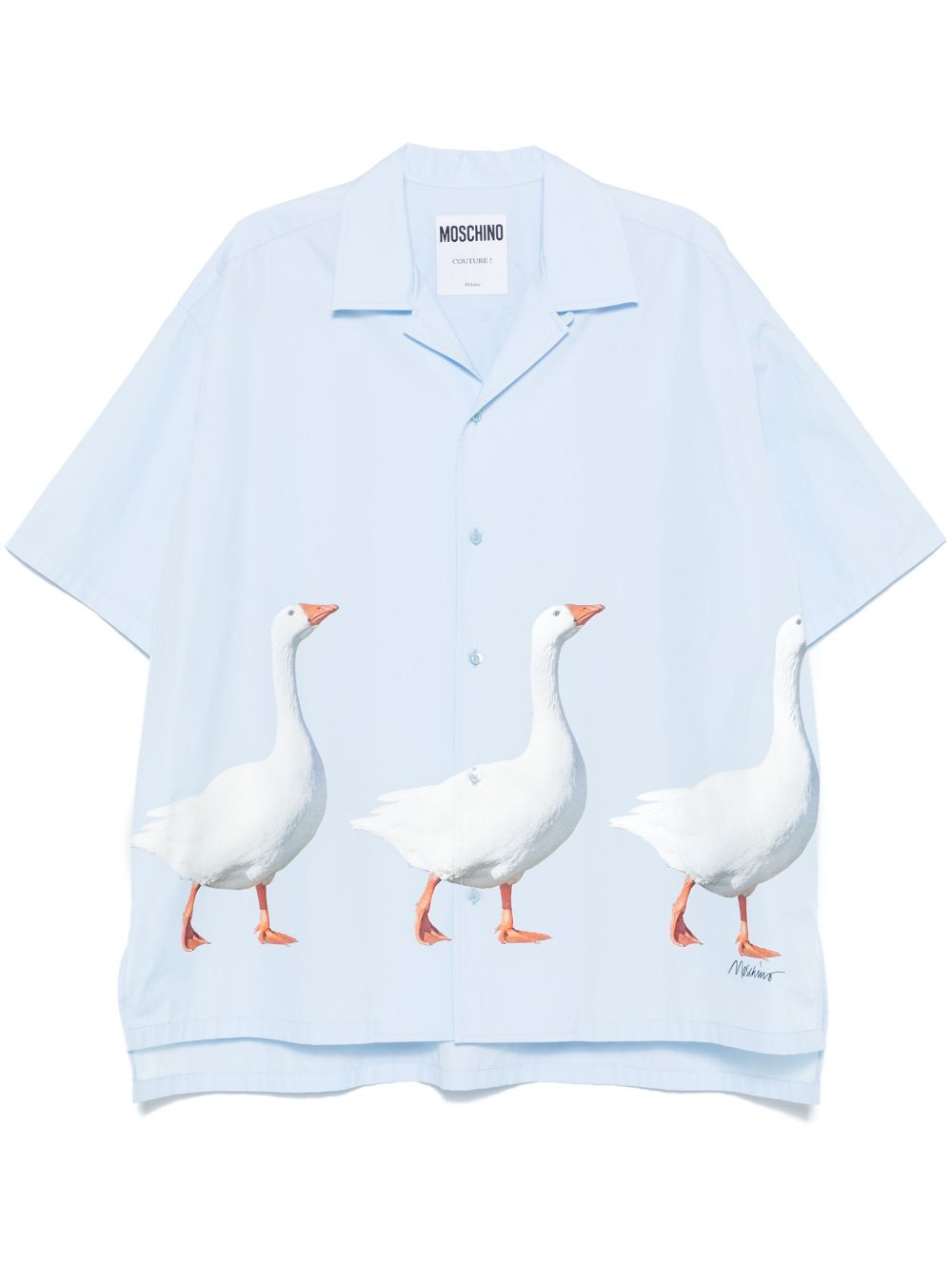 Moschino 鹅印花衬衫 - 蓝色