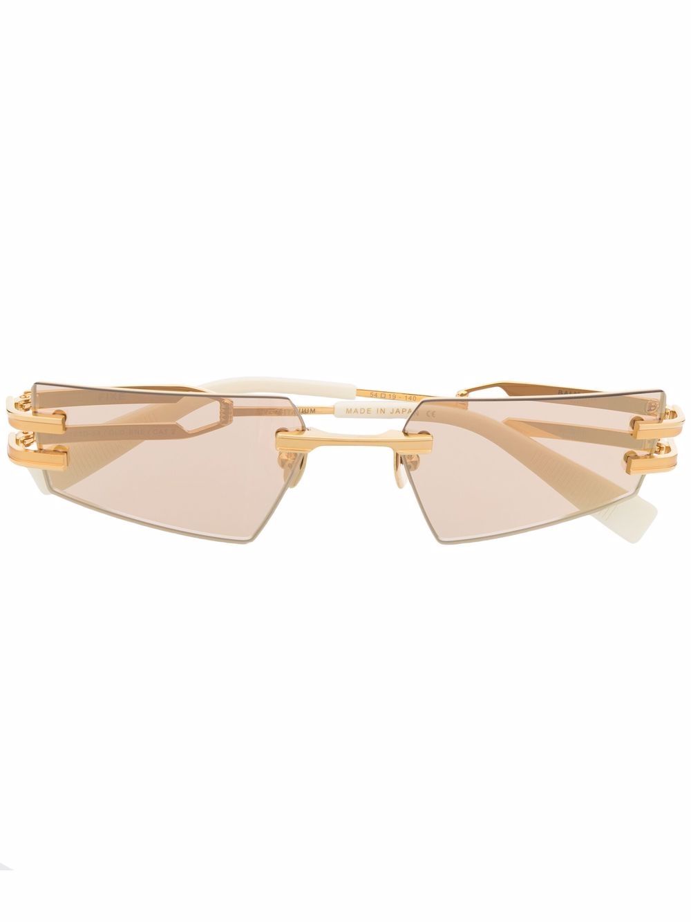 Balmain Eyewear 巴尔曼 几何图案双镜脚太阳眼镜 - 金色