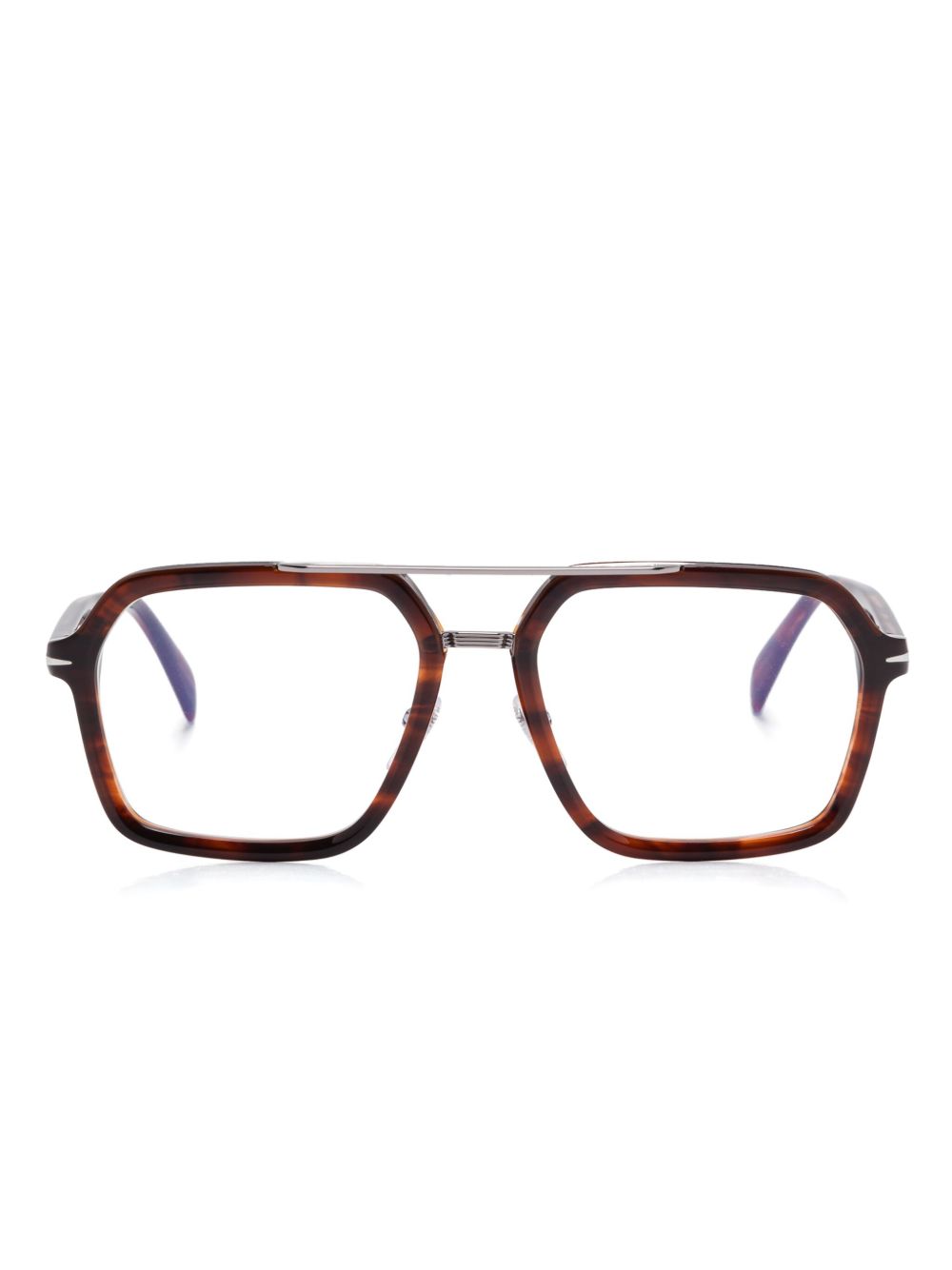 Eyewear by David Beckham 飞行员镜框眼镜 - 褐色