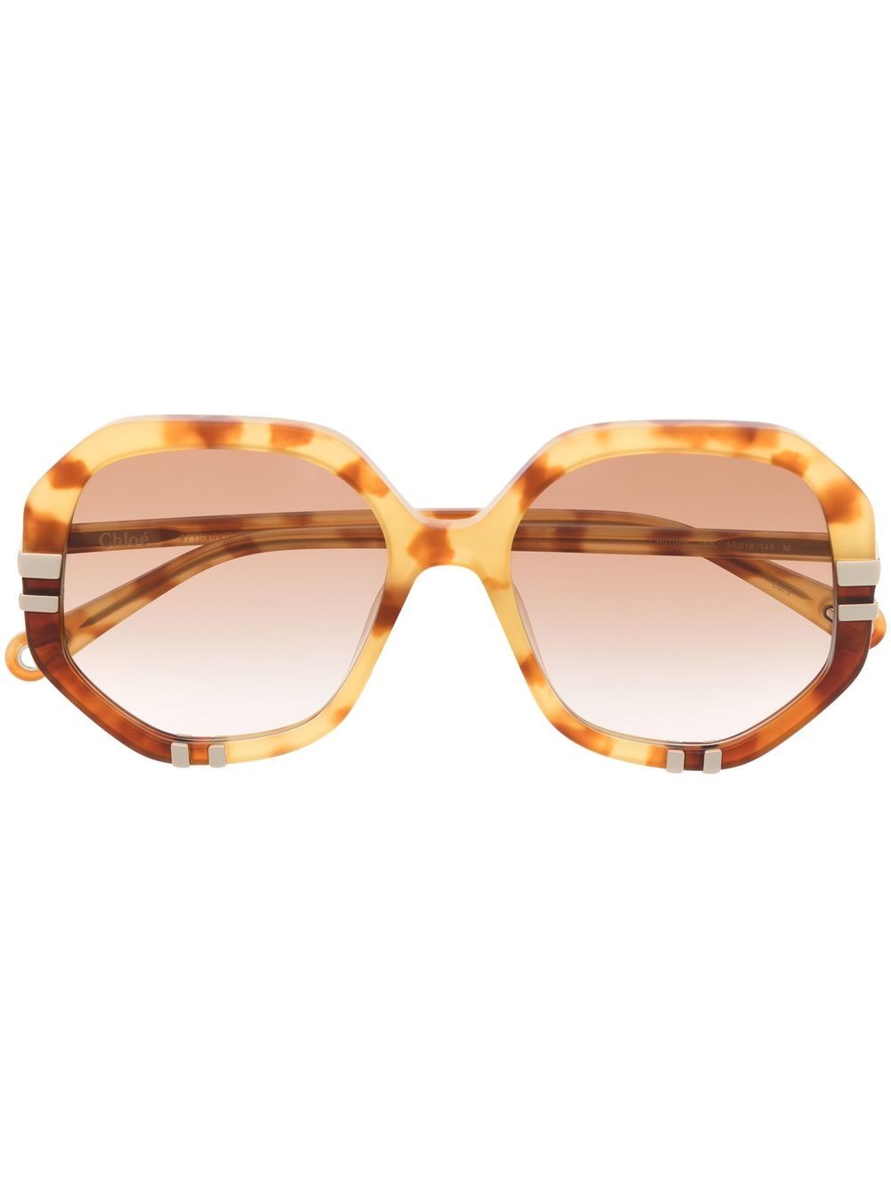 Chloé Eyewear 圆框太阳眼镜 - 黑色