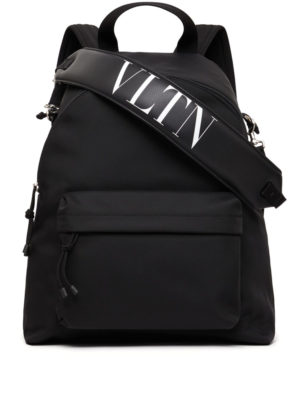 Valentino Garavani VLTN 拉链双肩包 - 黑色