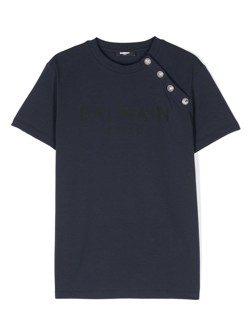Balmain Kids logo印花T恤 - 蓝色