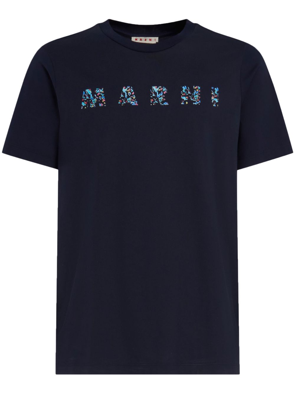 Marni logo印花棉T恤 - 蓝色