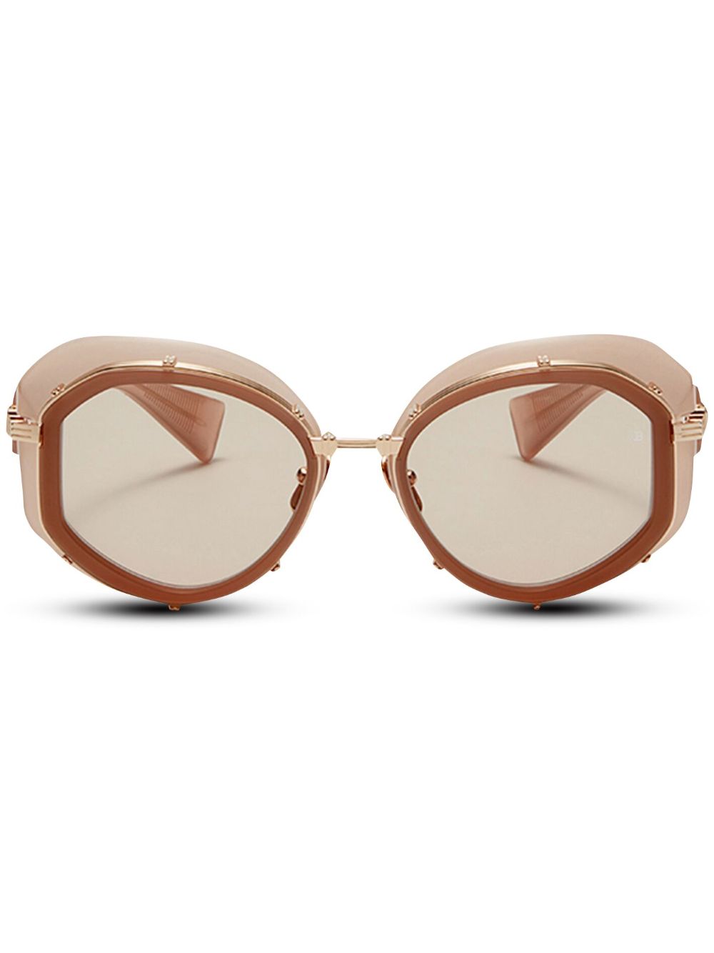 Balmain Eyewear Brigitte 圆框太阳眼镜 - 中性色