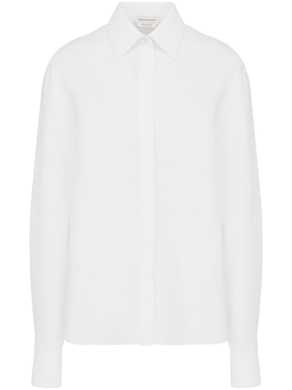 Alexander McQueen 尖领棉衬衫 - 白色