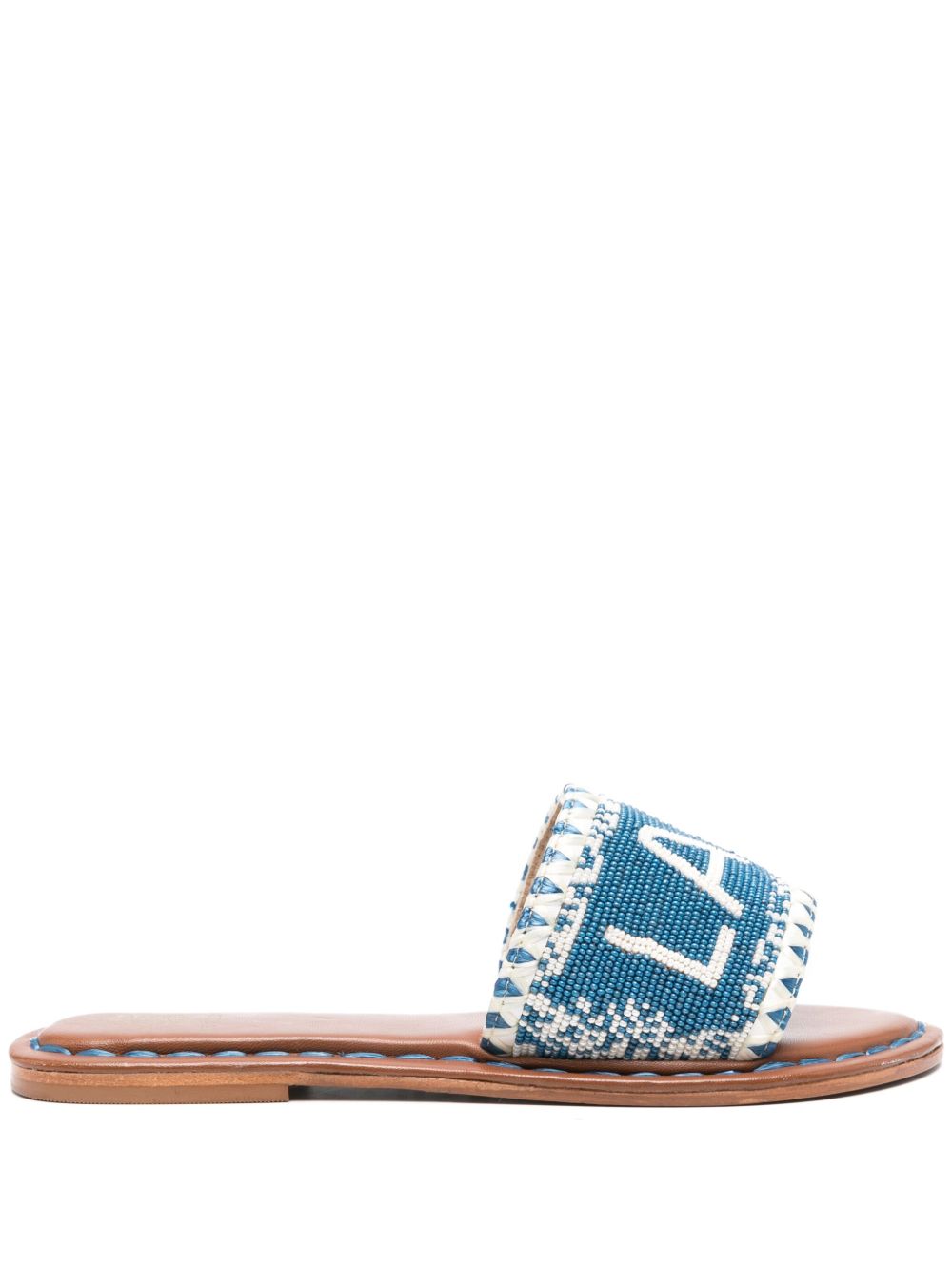DE SIENA SHOES 珠饰皮质凉鞋 - 蓝色