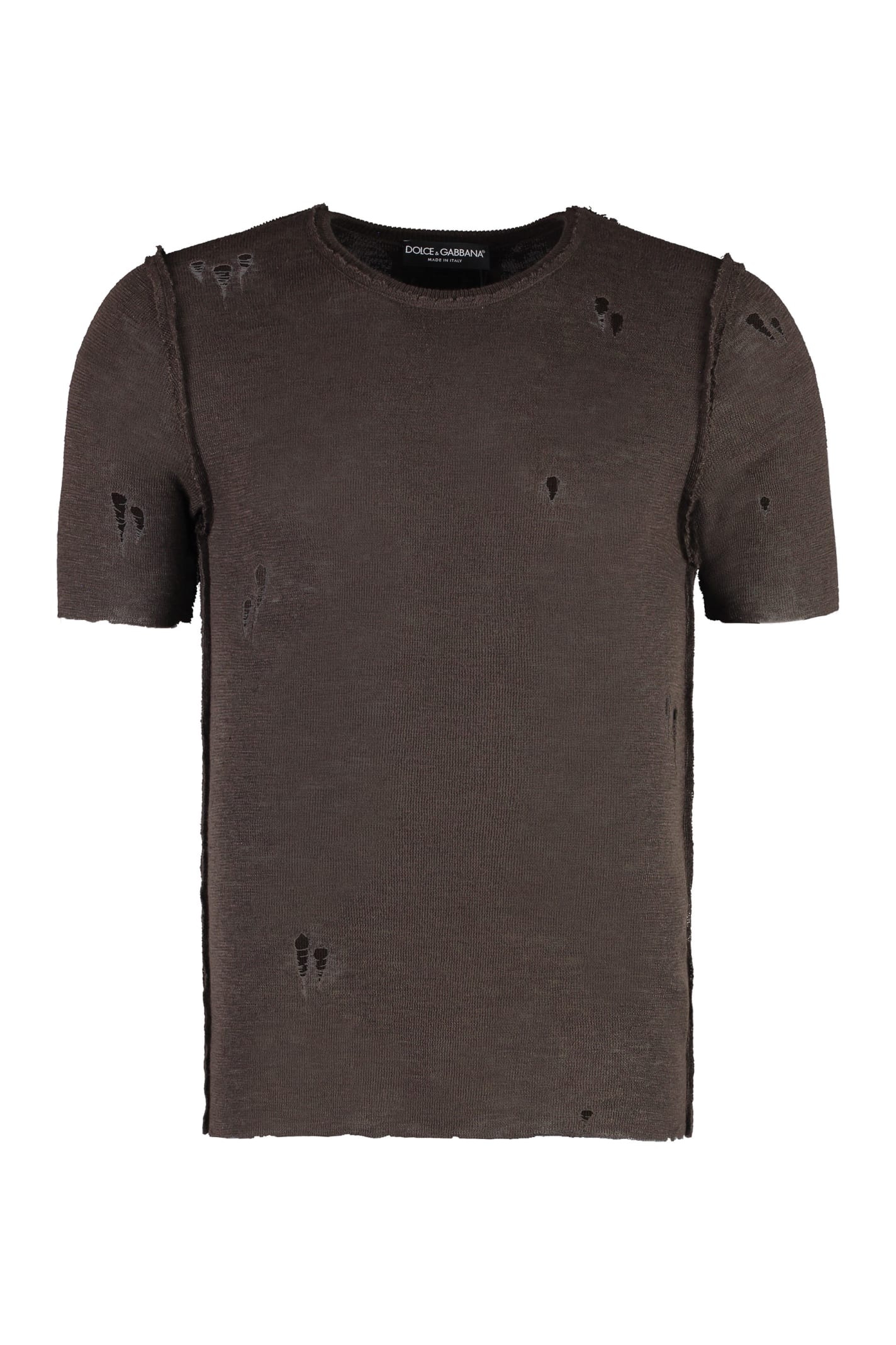 Dolce & Gabbana Worn-out Details Knit T-shirt
