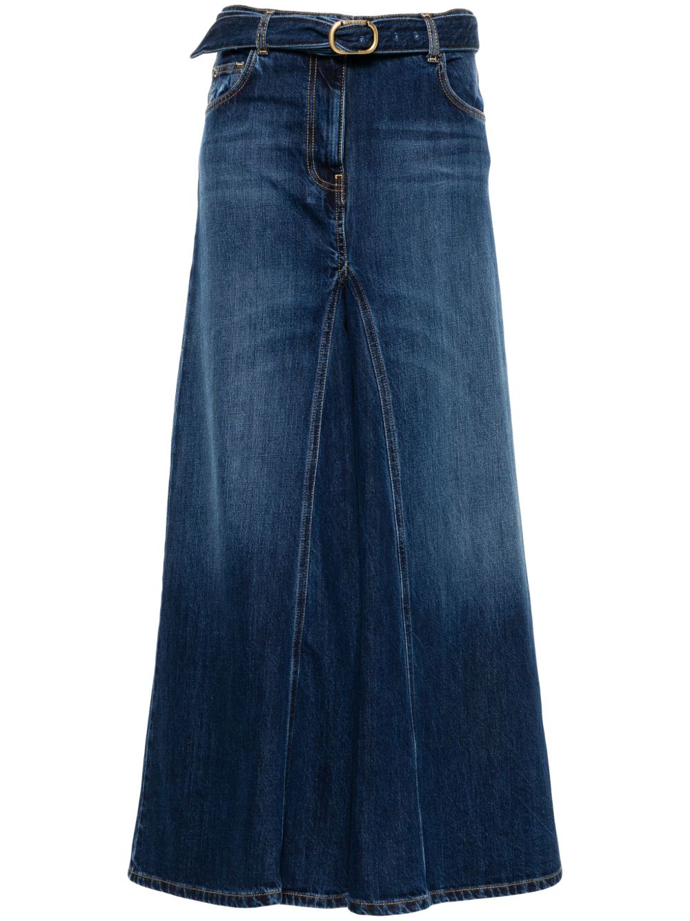 TWINSET logo扣环牛仔裤 - 蓝色