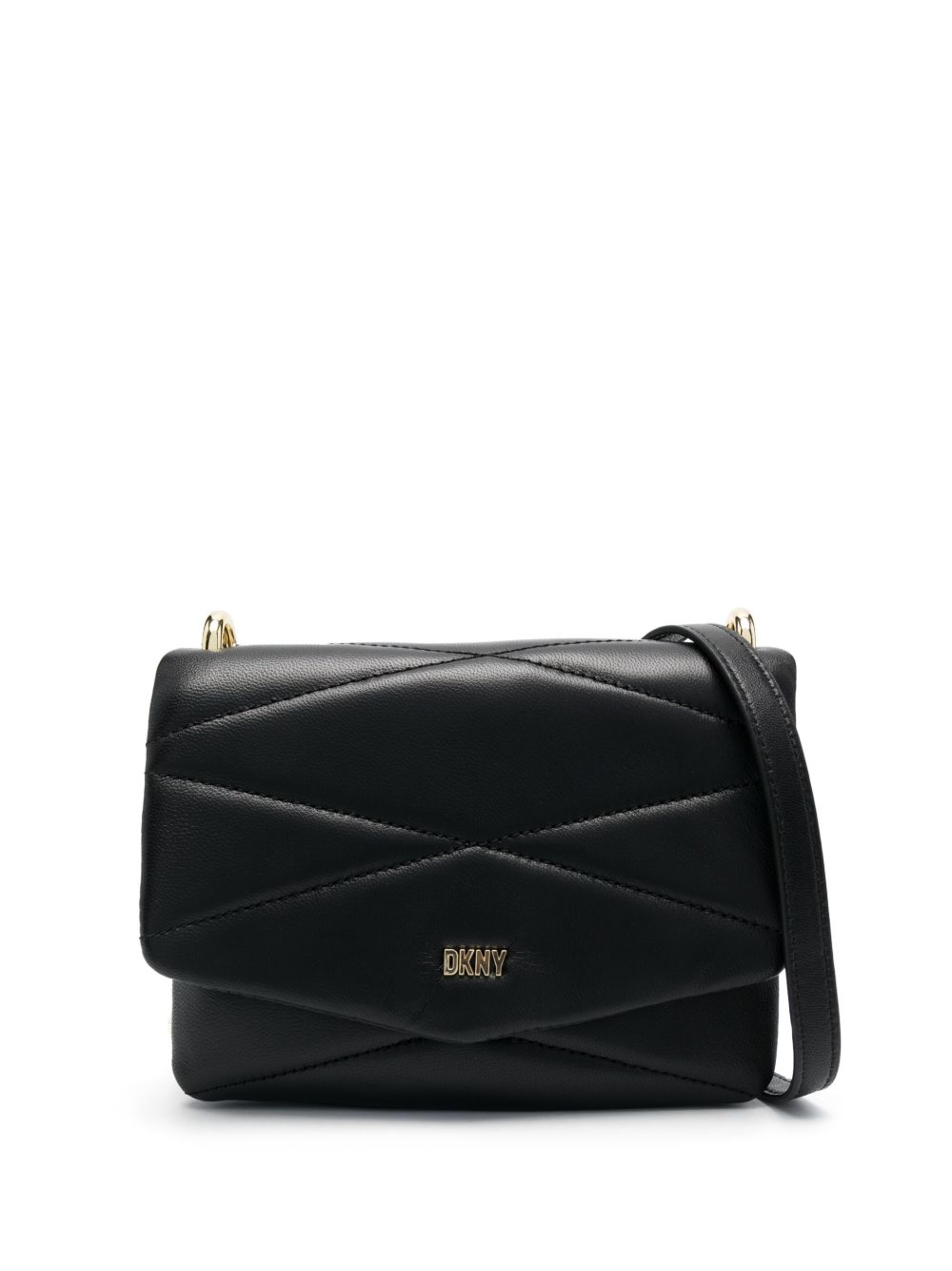 DKNY 绗缝皮质斜挎包 - 黑色