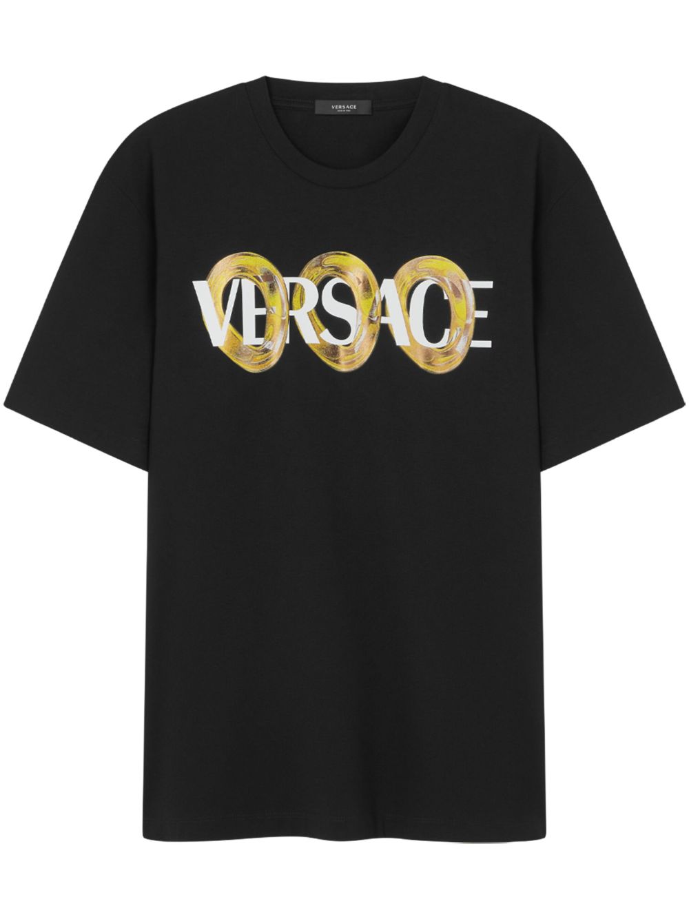 Versace logo T恤 - 黑色