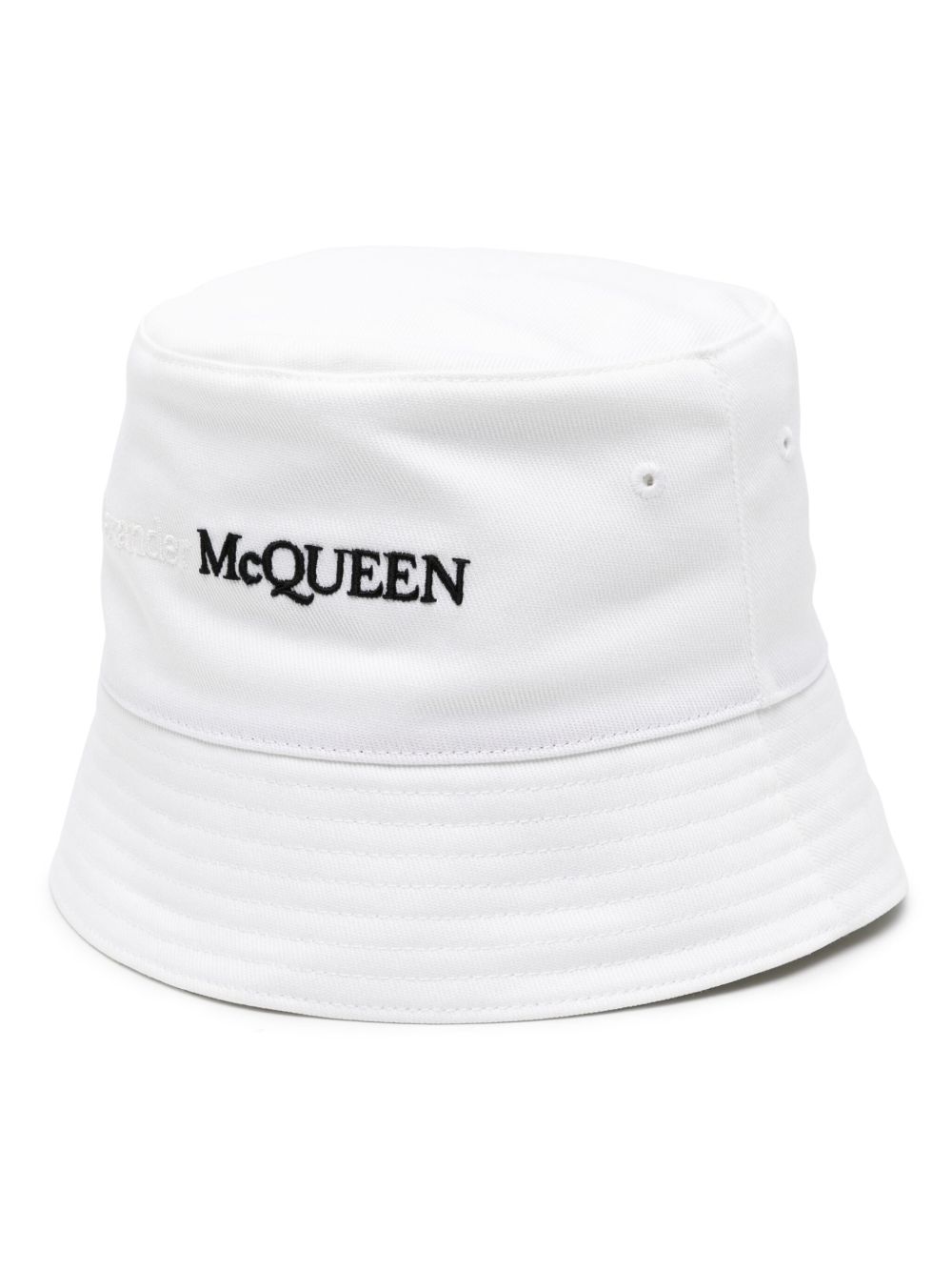 Alexander McQueen logo刺绣渔夫帽 - 白色