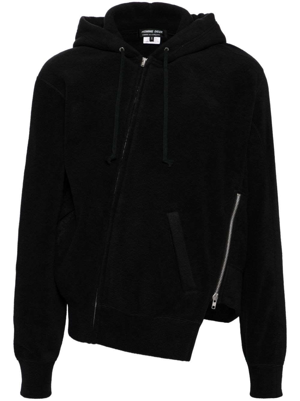 Comme des Garçons Homme Deux 皮毛一体连帽夹克 - 黑色
