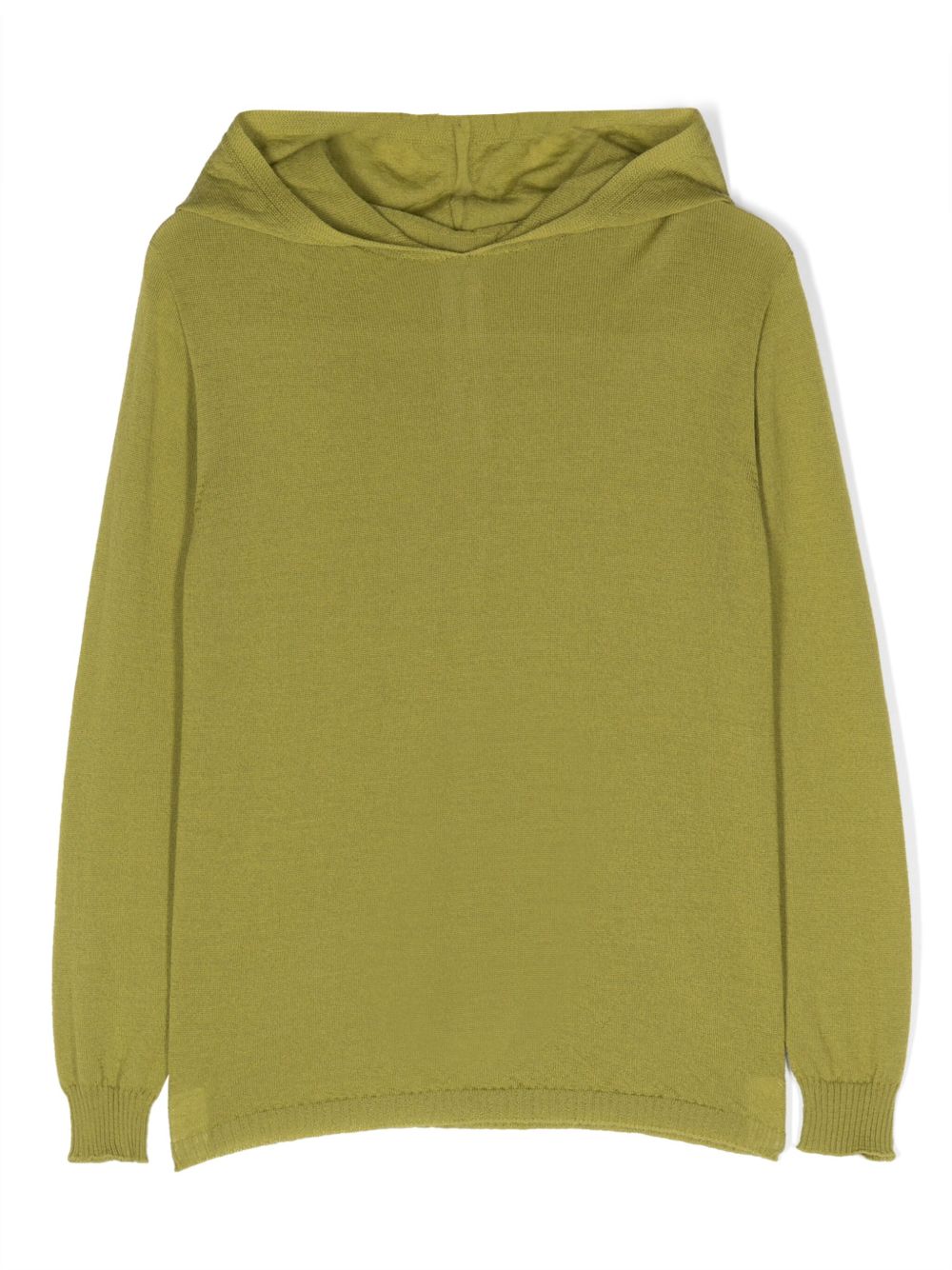 Rick Owens Kids 初剪羊毛连帽毛衣 - 绿色