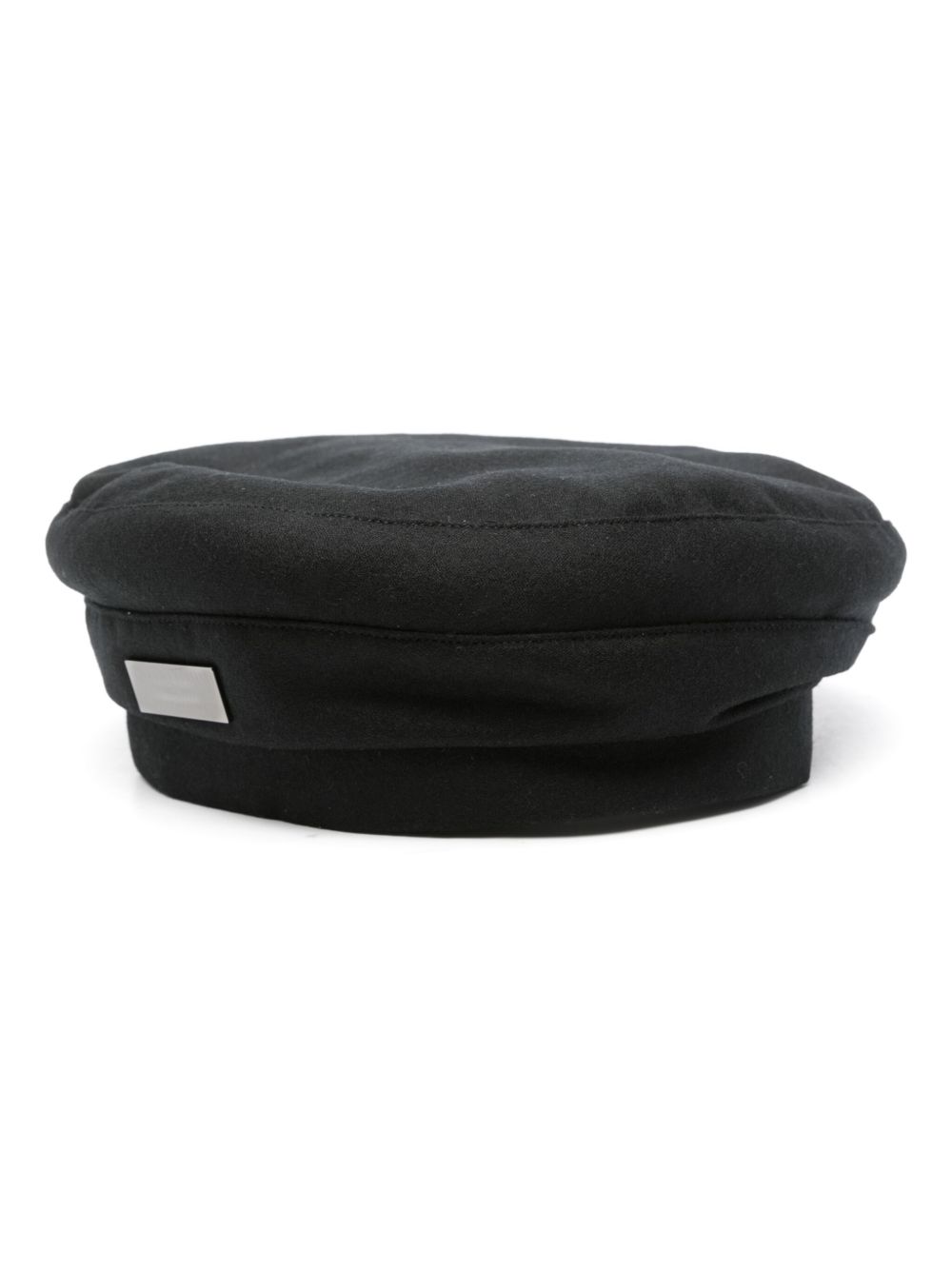 Giorgio Armani logo标牌贝雷帽 - 黑色